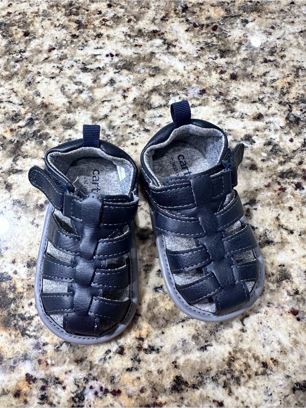 Carter's Black Baby Closed-Toe Fisherman Sandals